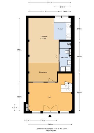Plattegrond - Jan Nieuwenhuizenplein 15, 1135 WT Edam - Jan Nieuwenhuizenplein 15 - Begane grond - 2D.jpg